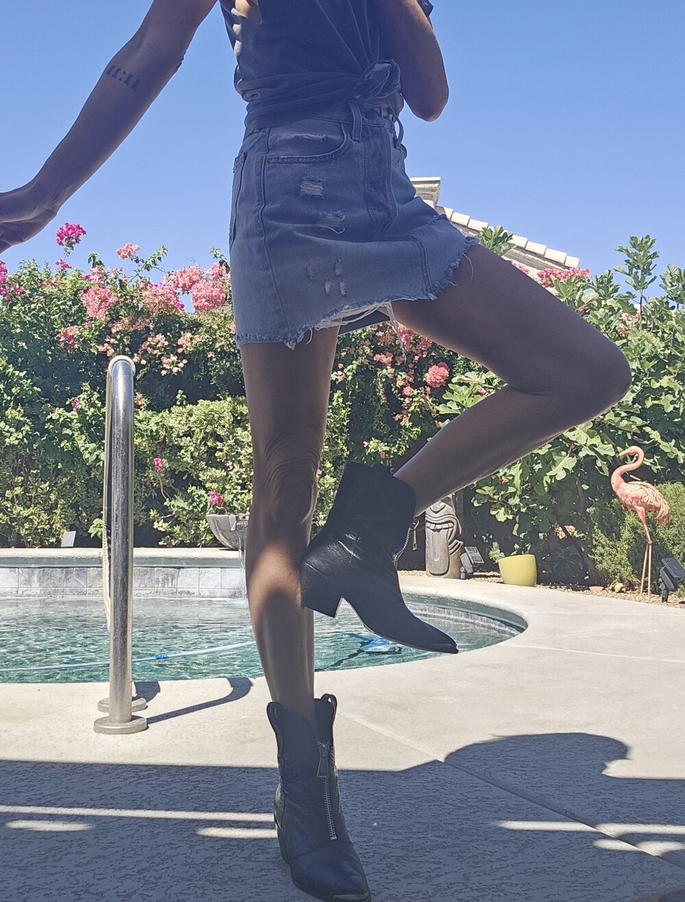 Black PAIGE Leather Western Ankle Boots - Picture 2 of 10